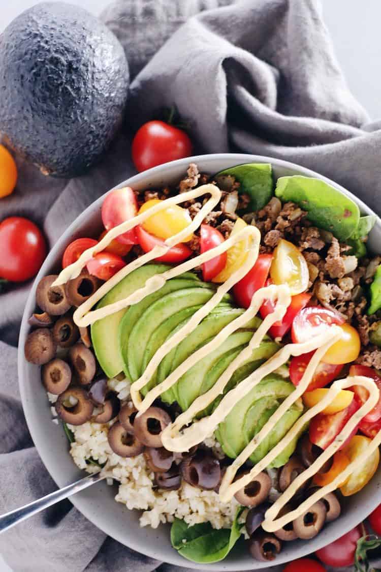 Ground Beef Taco Bowls (Paleo, Whole30 + GF)