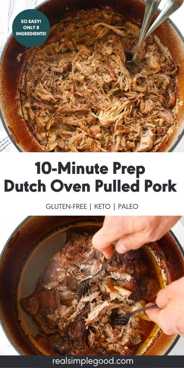10-Minute Prep Dutch Oven Pulled Pork (Juicy & Tender!)