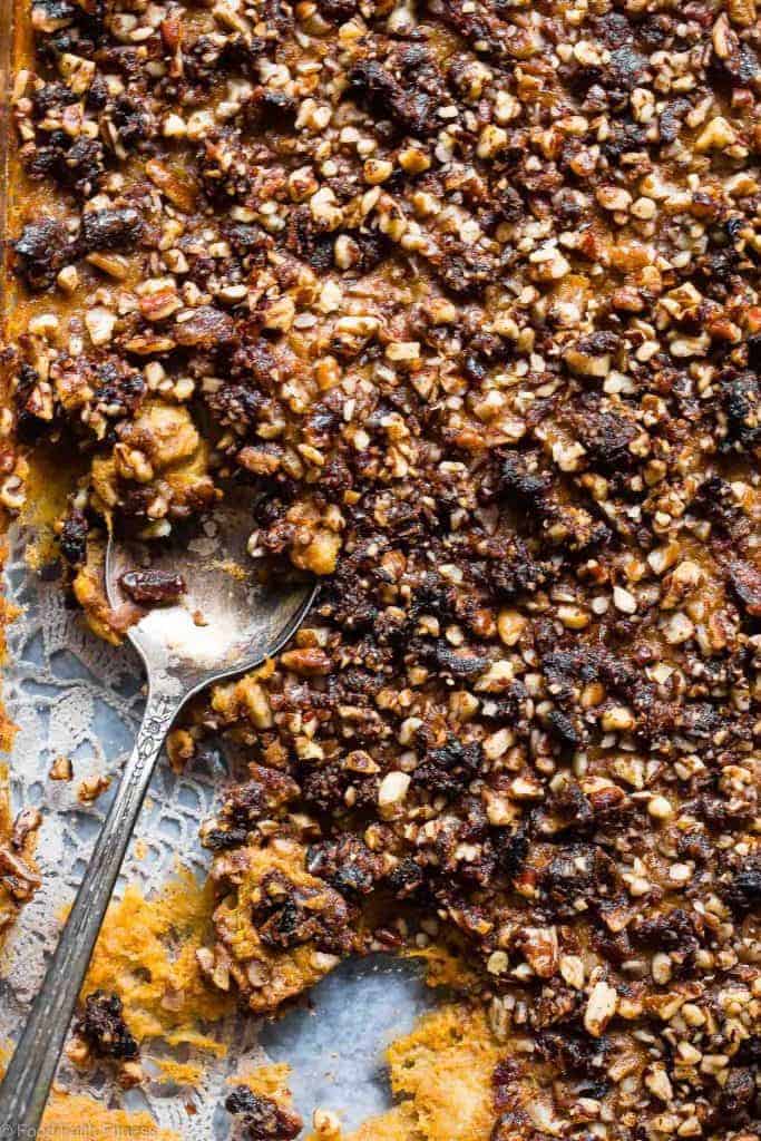 Sweet potato casserole with pecan topping