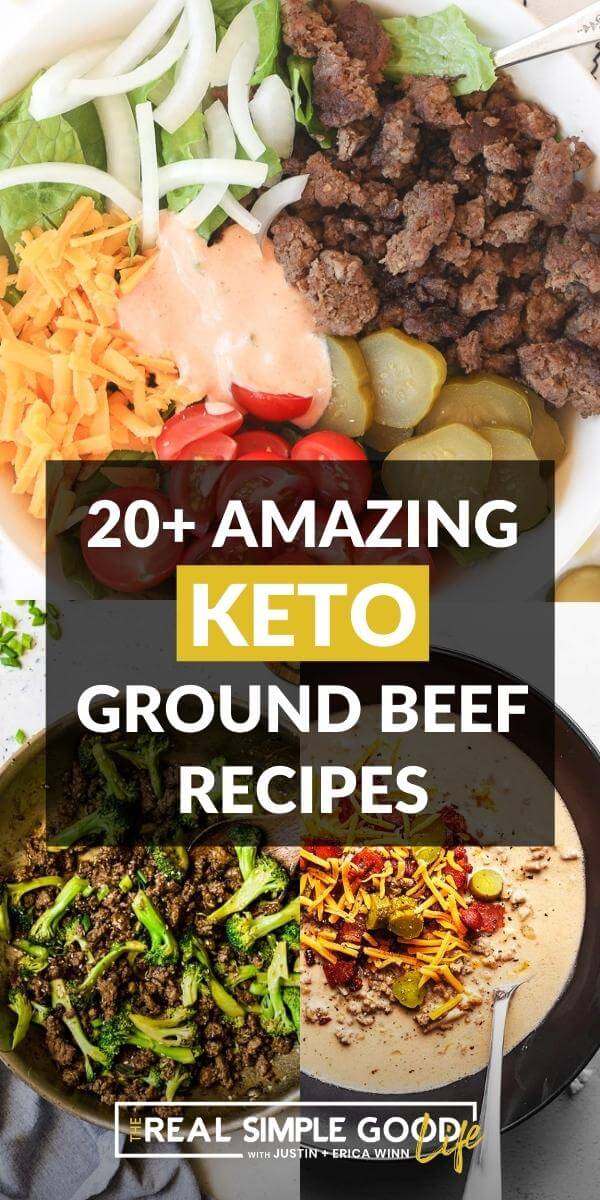 Keto ground beef image collage with text overlay