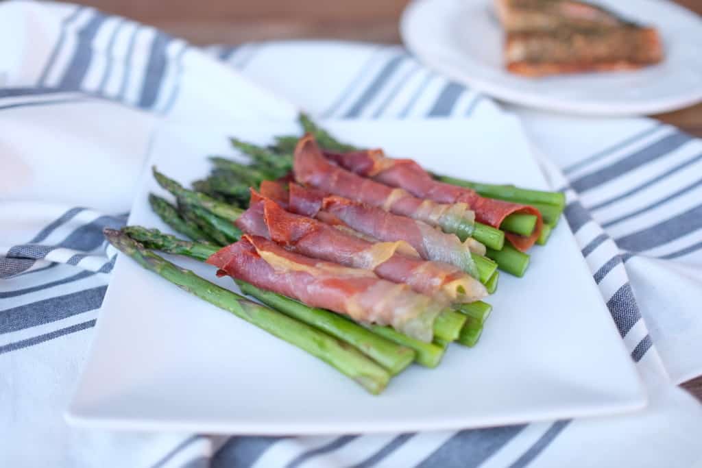 Prosciutto wrapped asparagus