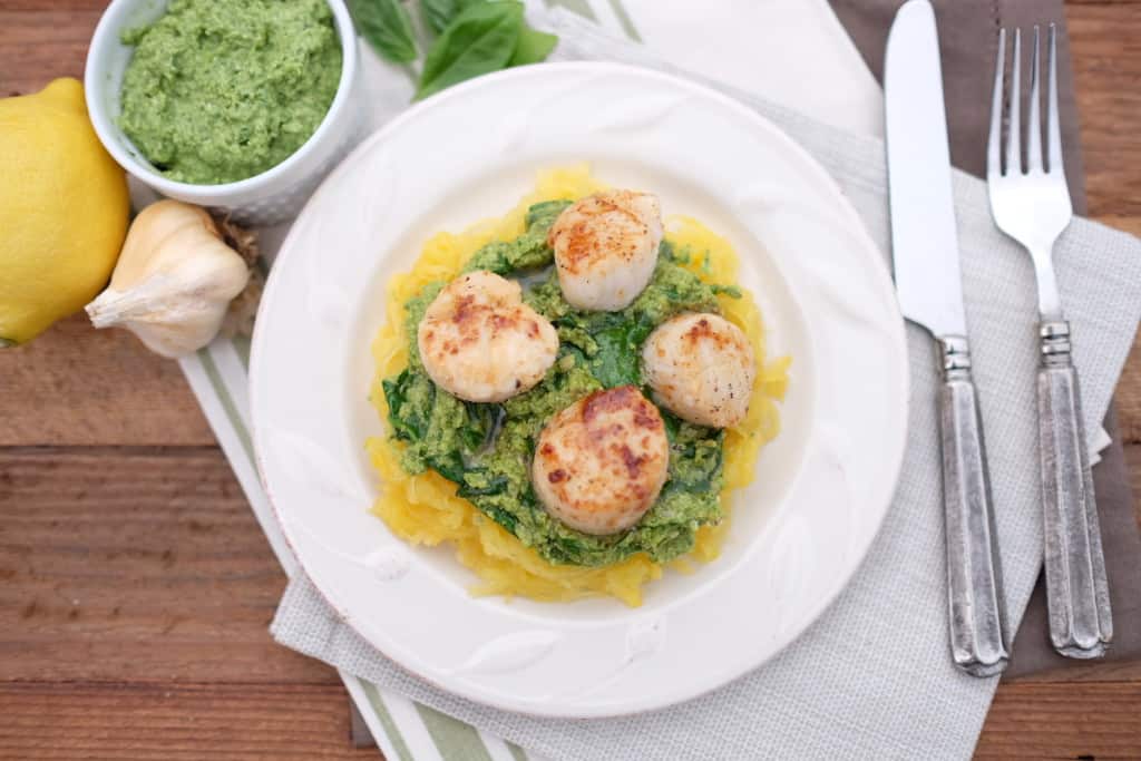 Seared Scallops with Pesto and Spaghetti Squash - 13