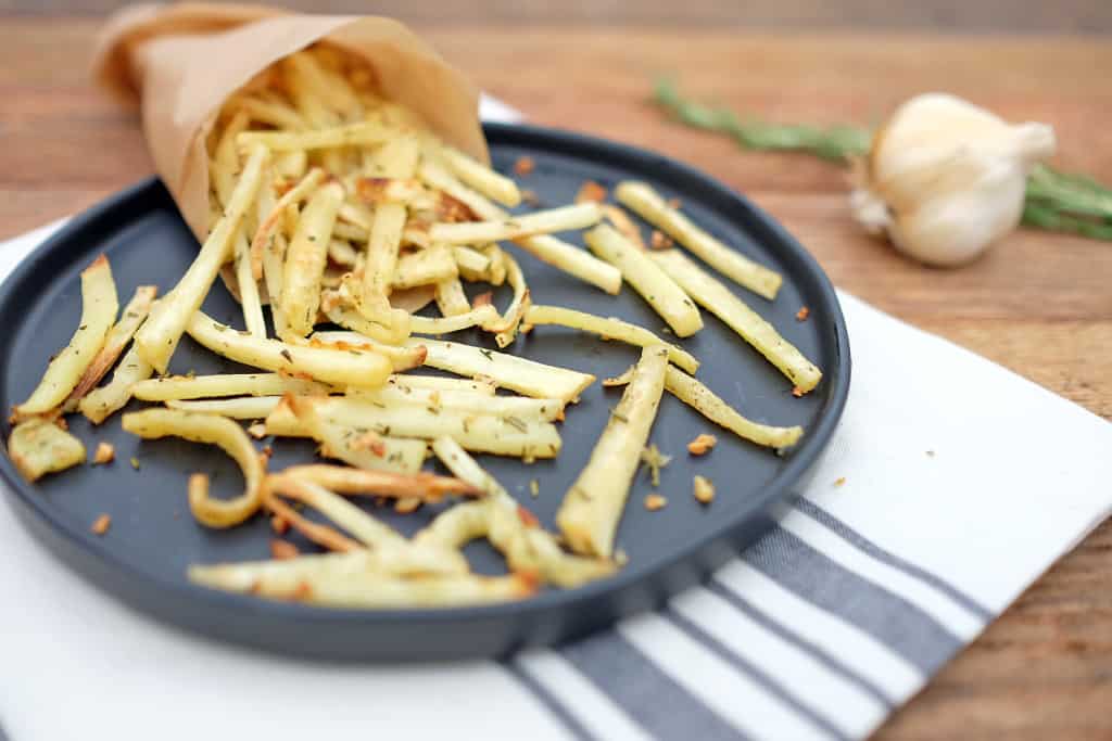 Garlic rosemary parsnip fries