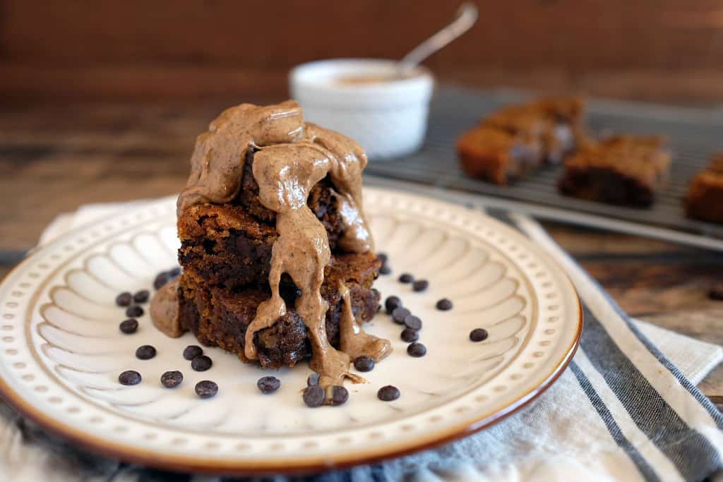 Paleo pumpkin blondies with almond butter