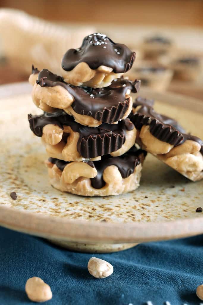 Salted chocolate caramel cashew clusters two