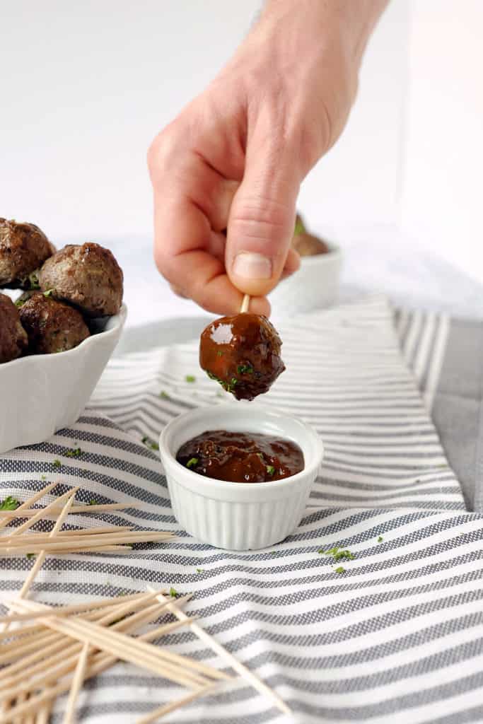 Elk Meatballs with Sweet   Spicy Sauce - 20