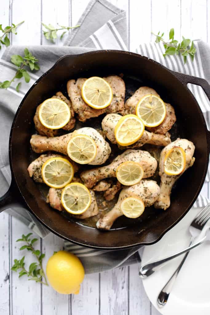 This Paleo + Whole30 lemon oregano chicken is so simple with only six ingredients, two of which are salt and pepper. Talk about an easy weeknight dinner! Paleo + Whole30. | realsimplegood.com