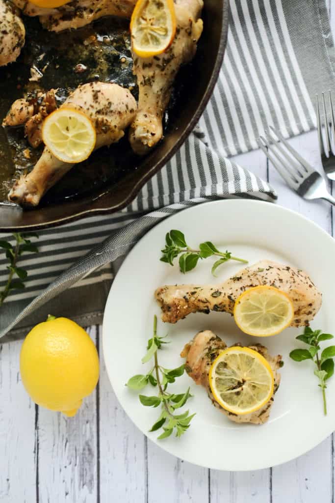 This Paleo + Whole30 lemon oregano chicken is so simple with only six ingredients, two of which are salt and pepper. Talk about an easy weeknight dinner! Paleo + Whole30. | realsimplegood.com