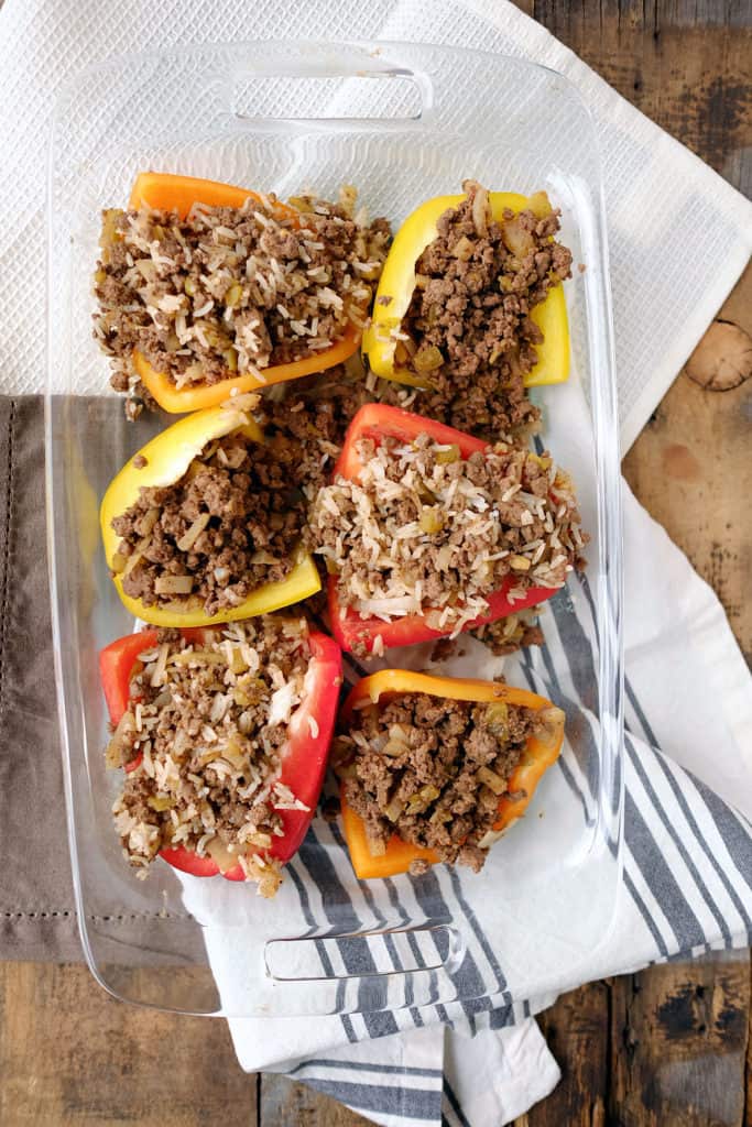 This is such an easy meal with so much flavor, it's kind of absurd. These Paleo + Whole30 taco stuffed bell peppers look so amazing and taste even better! Paleo + Whole30. | realsimplegood.com