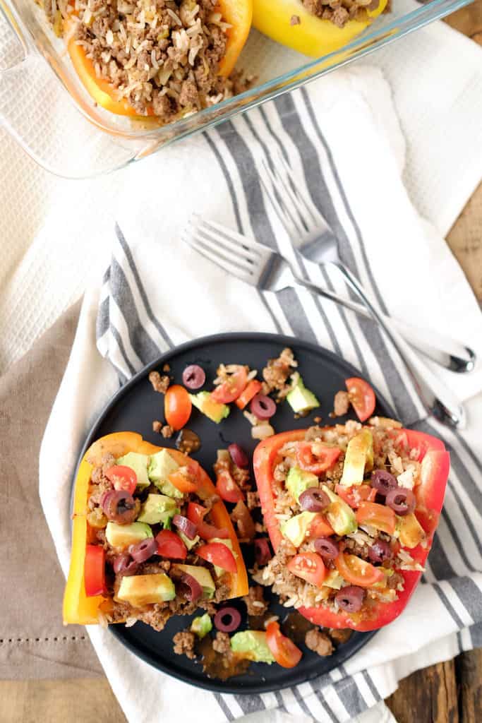 This is such an easy meal with so much flavor, it's kind of absurd. These Paleo + Whole30 taco stuffed bell peppers look so amazing and taste even better! Paleo + Whole30. | realsimplegood.com