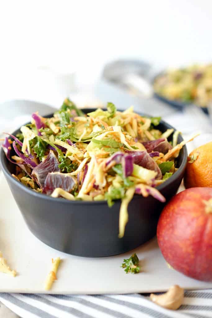 Cabbage salad with creamy cashew dressing
