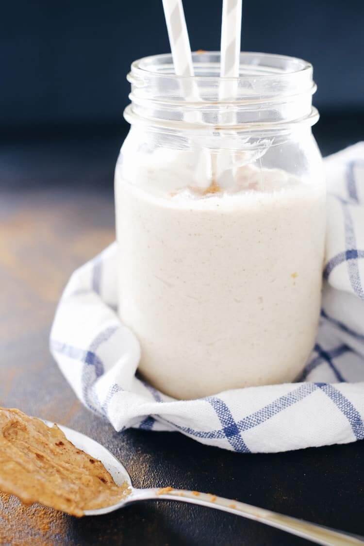 Of all the smoothies, I make this banana almond butter smoothie the most. Four simple ingredients, and it is so good you'll have it on repeat! Paleo, Gluten-Free, Dairy-Free + Refined Sugar-Free. | realsimplegood.com