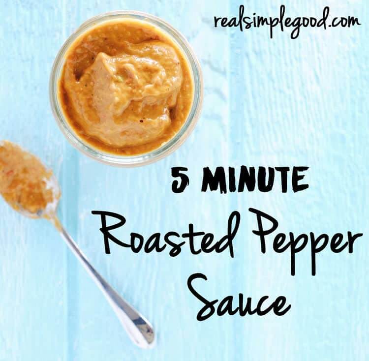 The peppers in this roasted pepper sauce give it a smoky taste while the avocado adds a creaminess you wouldn't believe. Meet your new favorite sauce! Gluten-Free, Dairy-Free + Refined Sugar-Free. | realsimplegood.com