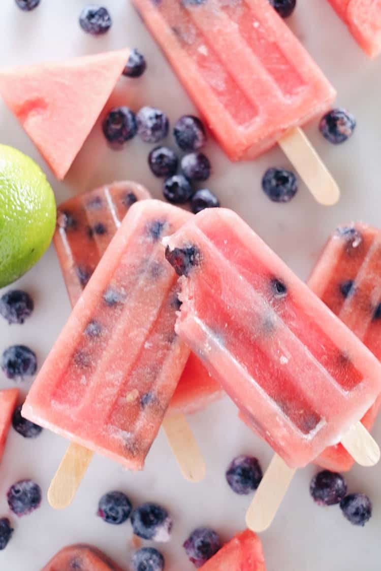 These watermelon blueberry lime popsicles are not only made with real fruit but are also dairy-free and refined sugar-free which makes them a sinless treat! Paleo, Dairy-Free +Refined Sugar-Free. | realsimplegood.com