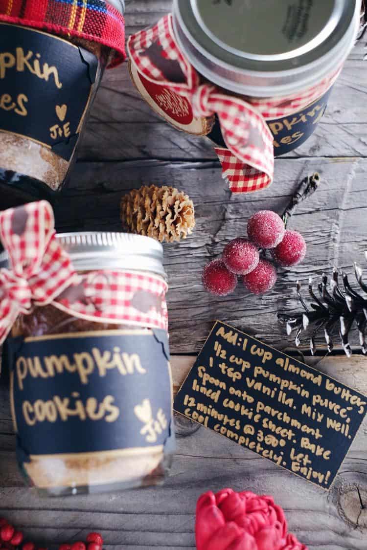 These DIY pumpkin cookies in a jar are a fun holiday gift and the perfect way to share a clean treat with your loved ones, co-workers, clients and friends! Paleo, Gluten-Free, Dairy-Free + Refined Sugar-Free. | realsimplegood.com