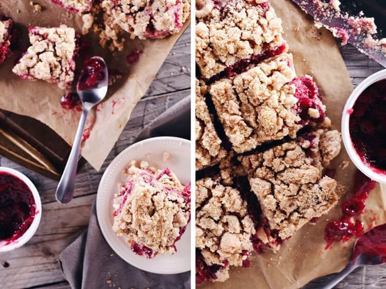 The vibrant color of these cranberry orange crumble bars feels so festive, making them a holiday favorite! Allergy-free and so buttery and delicious! Paleo, Gluten-Free, Dairy-Free + Refined Sugar-Free. | realsimplegood.com