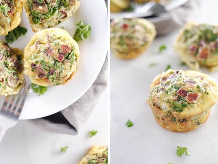 Mushroom  Spinach and Bacon Egg Muffins  Paleo  Whole30   Keto  - 45