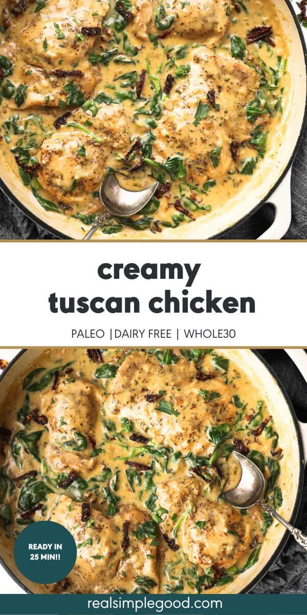 25-Minute Creamy Tuscan Chicken (No Dairy)