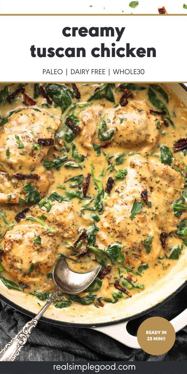 25-Minute Creamy Tuscan Chicken (No Dairy)