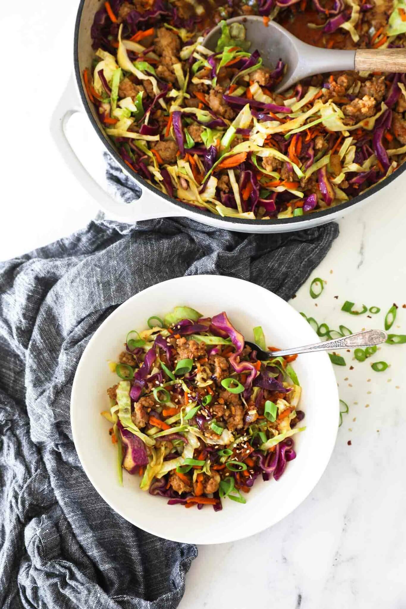 25Minute Ground Pork and Cabbage Skillet Real Simple Good