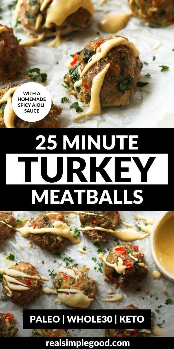 25 Minute Turkey Meatballs  Keto   Whole30  - 92