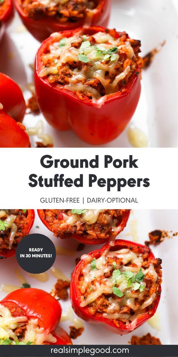 30-Minute Ground Pork Stuffed Peppers