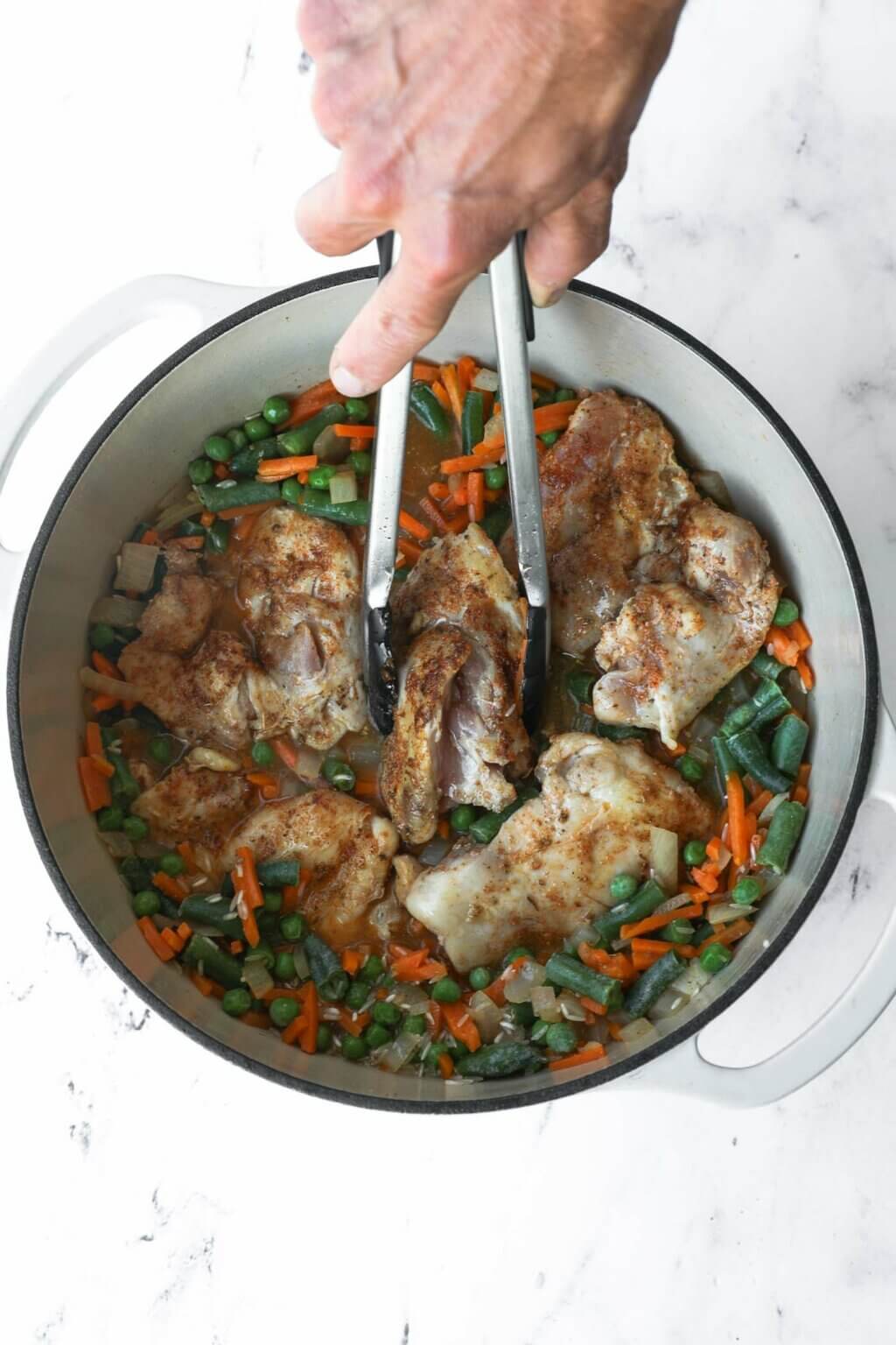 Dutch Oven Boneless Chicken Thighs and Rice - Real Simple Good