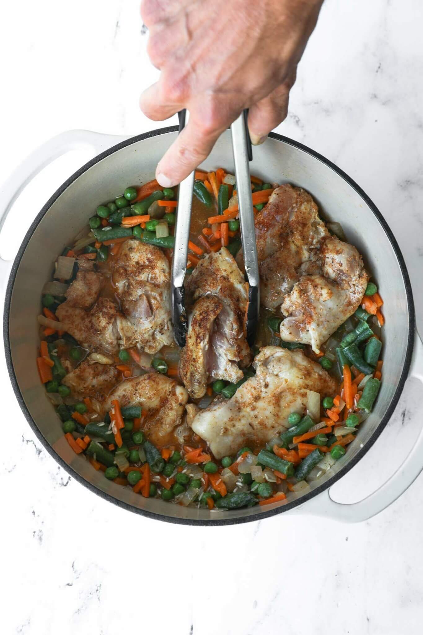 Dutch Oven Boneless Chicken Thighs and Rice - Real Simple Good