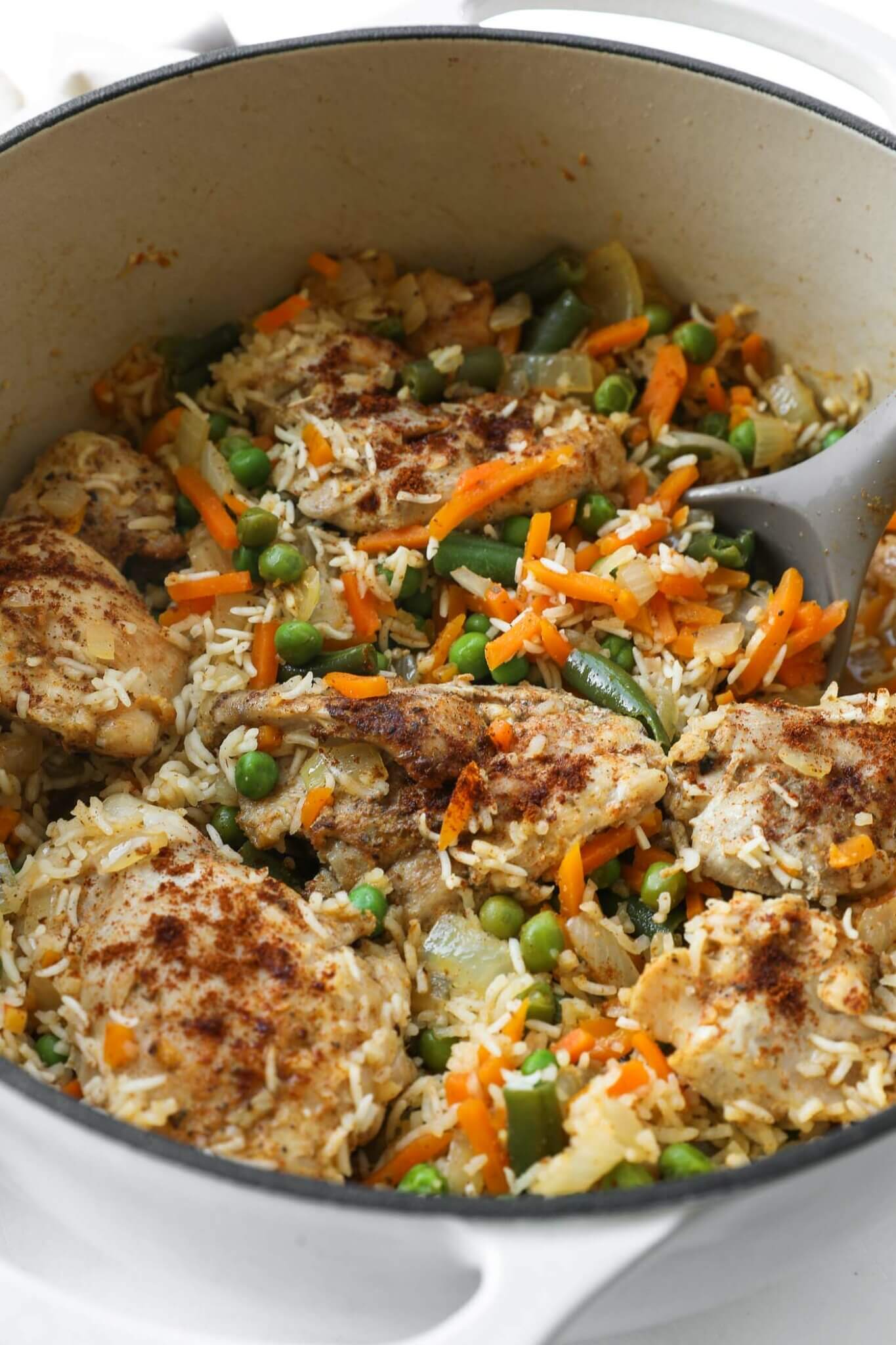 Dutch Oven Boneless Chicken Thighs and Rice - Real Simple Good