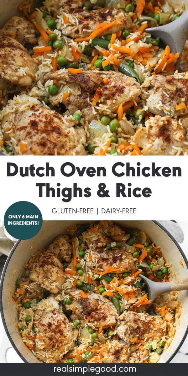 6-Ingredient Dutch Oven Boneless Chicken Thighs with Rice