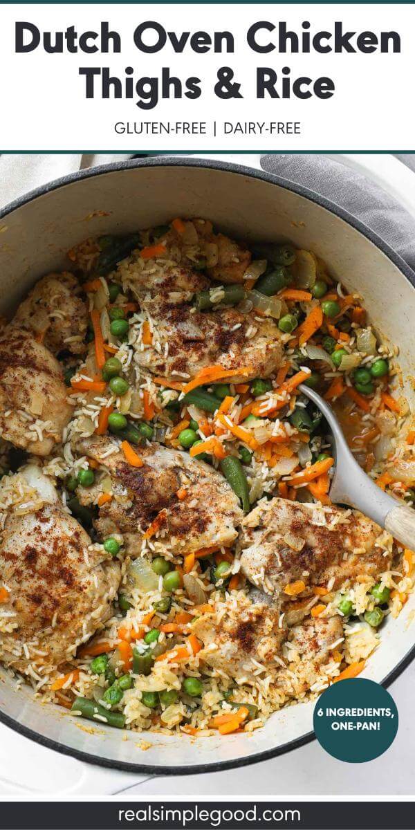 6-Ingredient (One-Pot!) Dutch Oven Chicken Thighs and Rice
