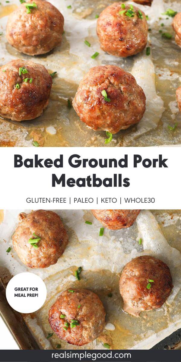 Baked Ground Pork Meatballs (Paleo and Keto)