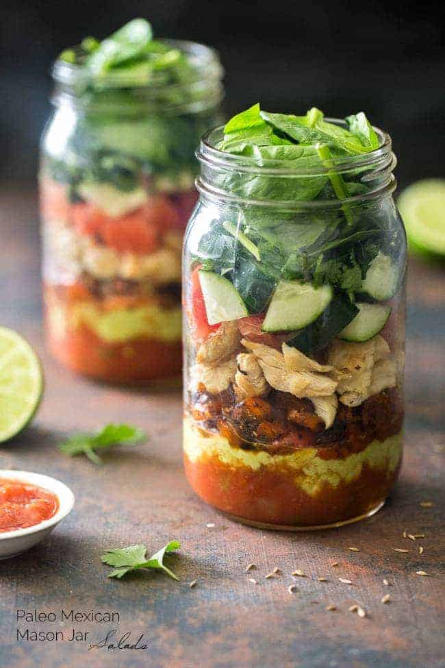 Taco salad mason jars layered