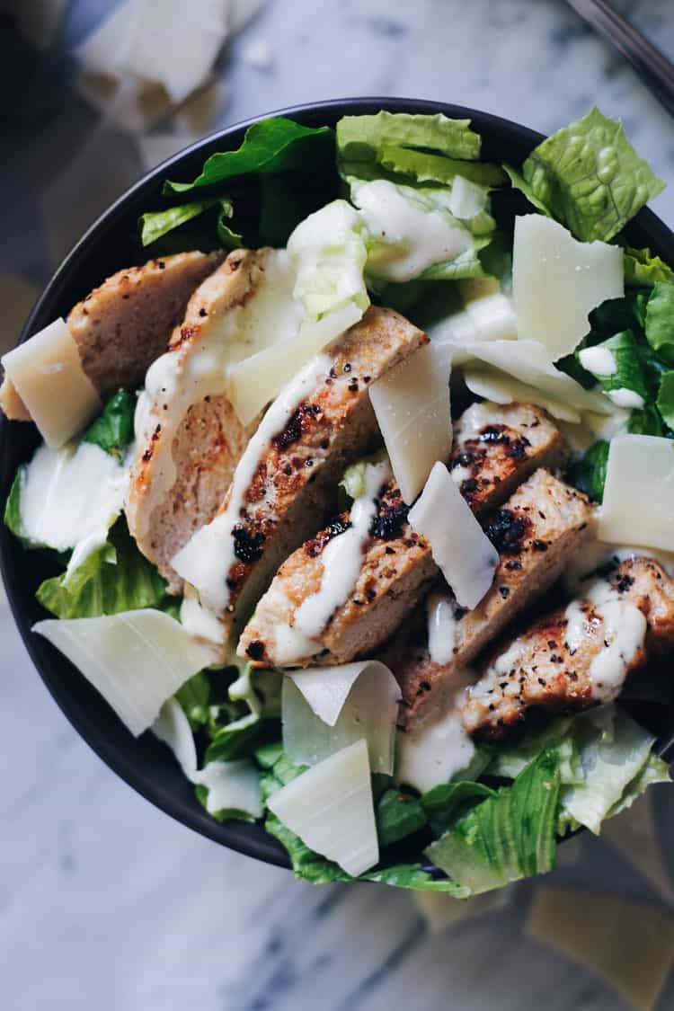 These Caesar Turkey Burger Bowls are really the perfect bowl meal though, and you will love the Paleo and Whole30 compliant caesar dressing. Paleo + Whole30 Option. | realsimplegood.com