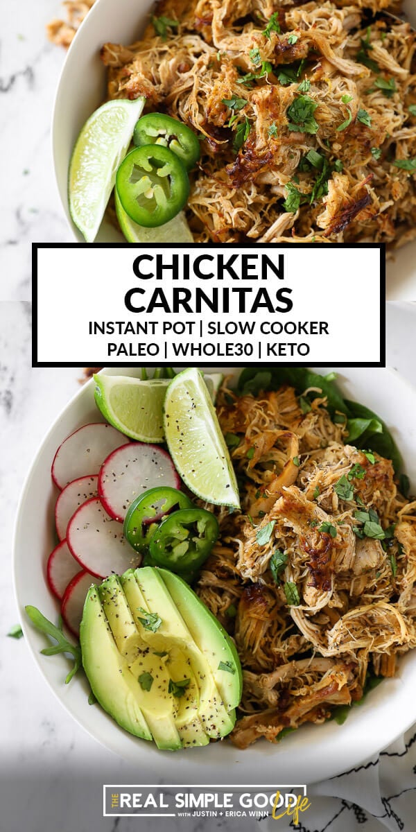 Chicken Carnitas (Juicy & Crispy!) - Slow Cooker or Instant Pot