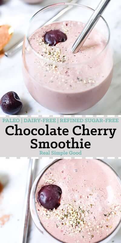 Chocolate Cherry Smoothie  Paleo  Dairy Free   Refined Sugar Free  - 88