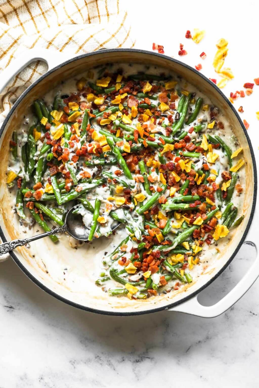 Creamy Dairy Free Bacon Green Bean Casserole - Real Simple Good