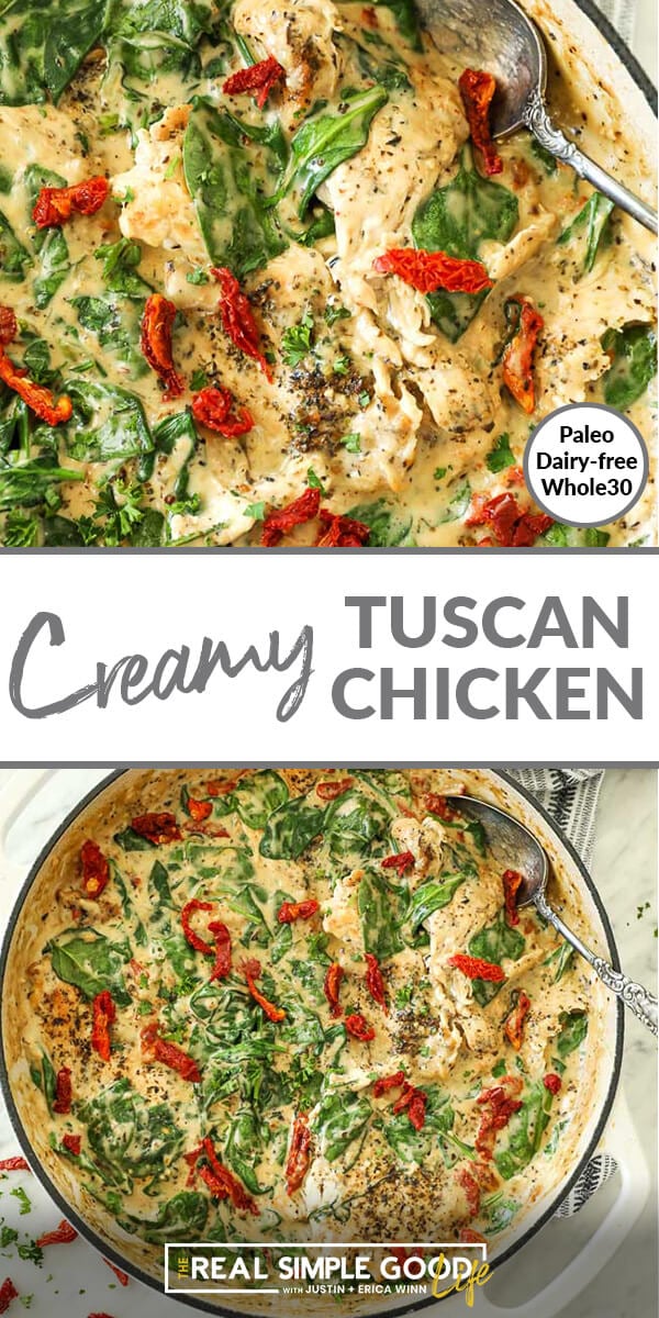 Creamy Tuscan Chicken (No Dairy)