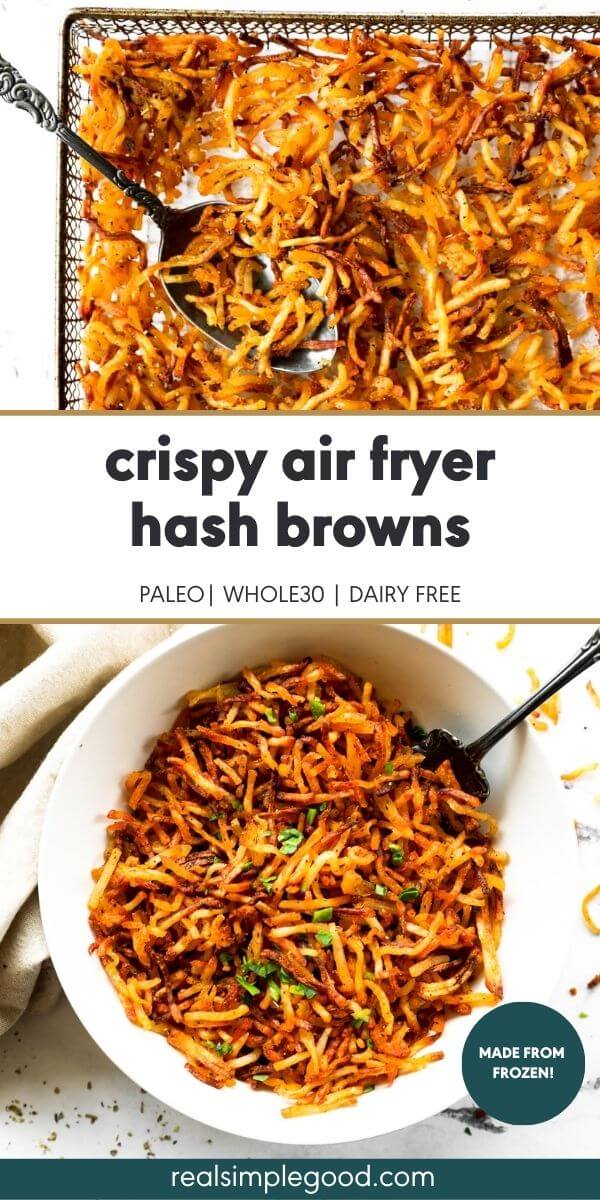 Crispy Air Fryer Shredded Hash Browns (From Frozen)