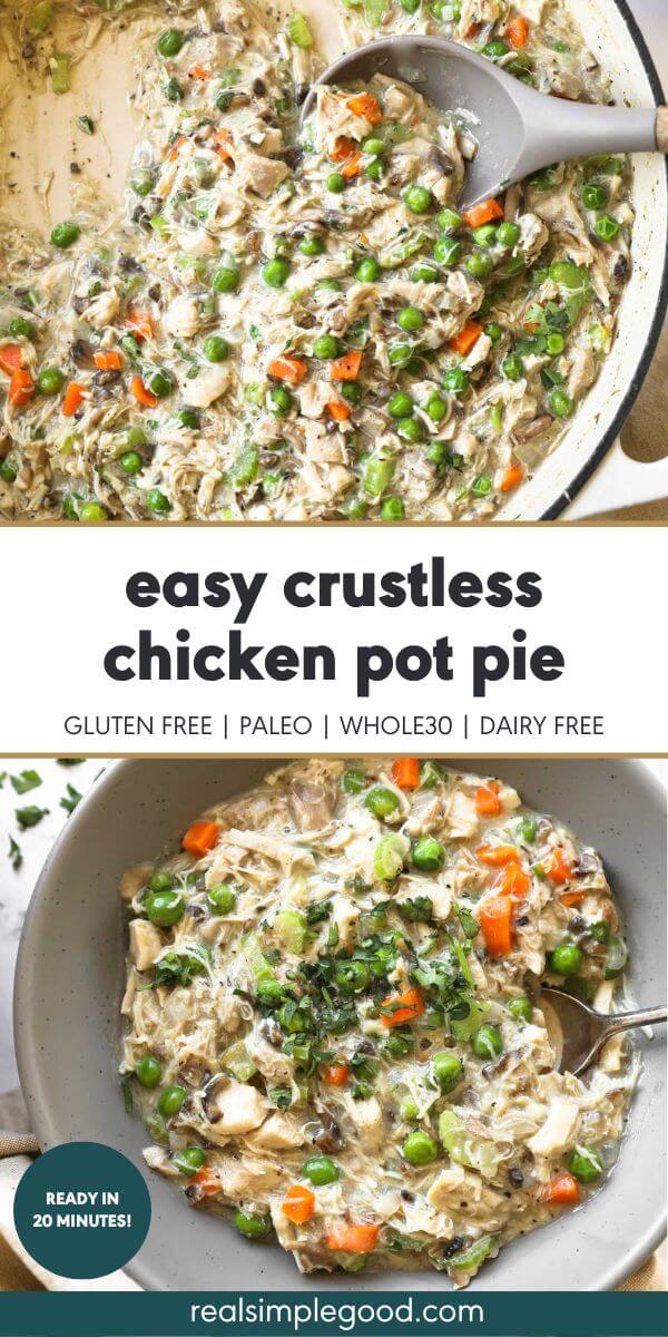 20 Minute Crustless Chicken Pot Pie  So Easy   - 56