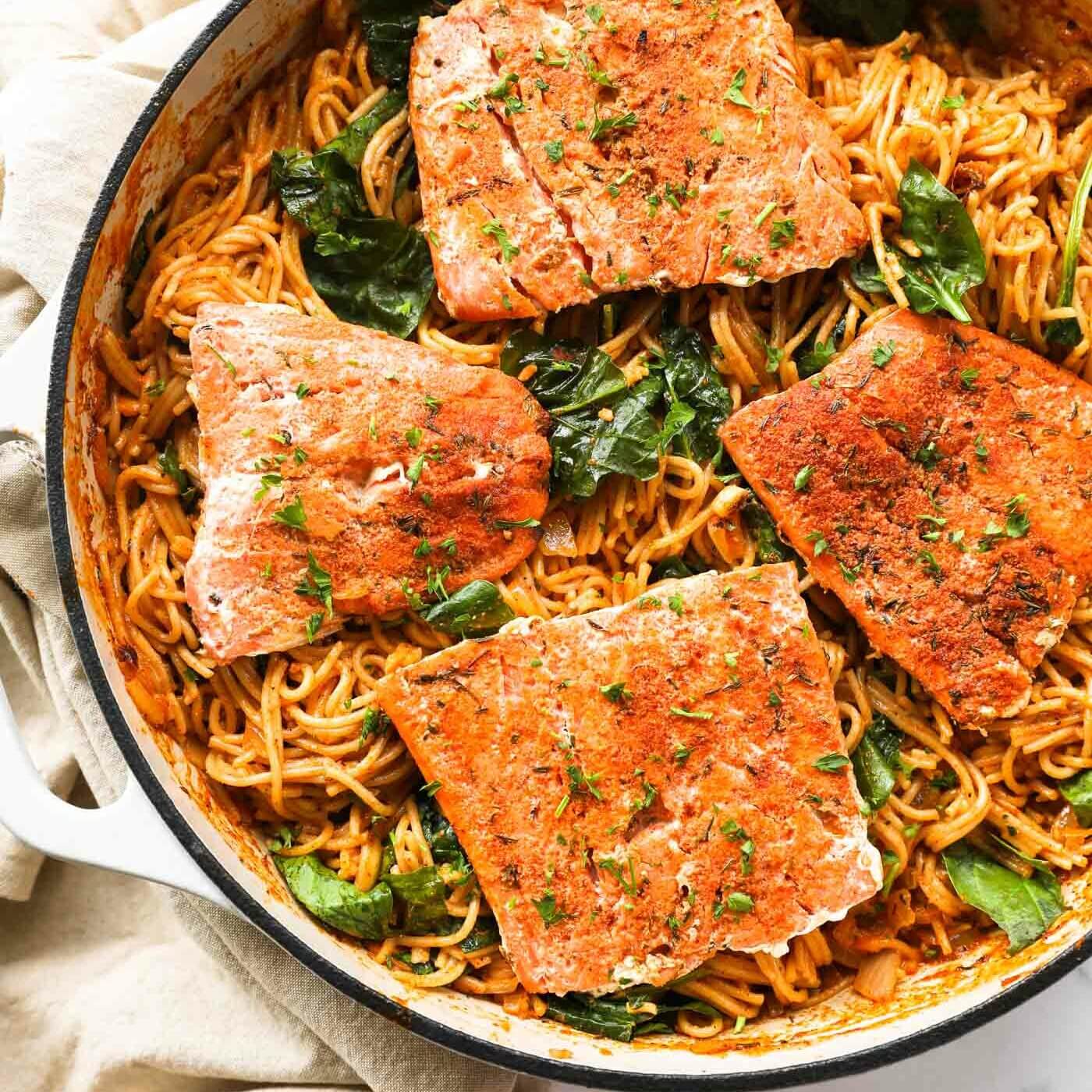 30 Minute Creamy Cajun Salmon Pasta Real Simple Good 3941