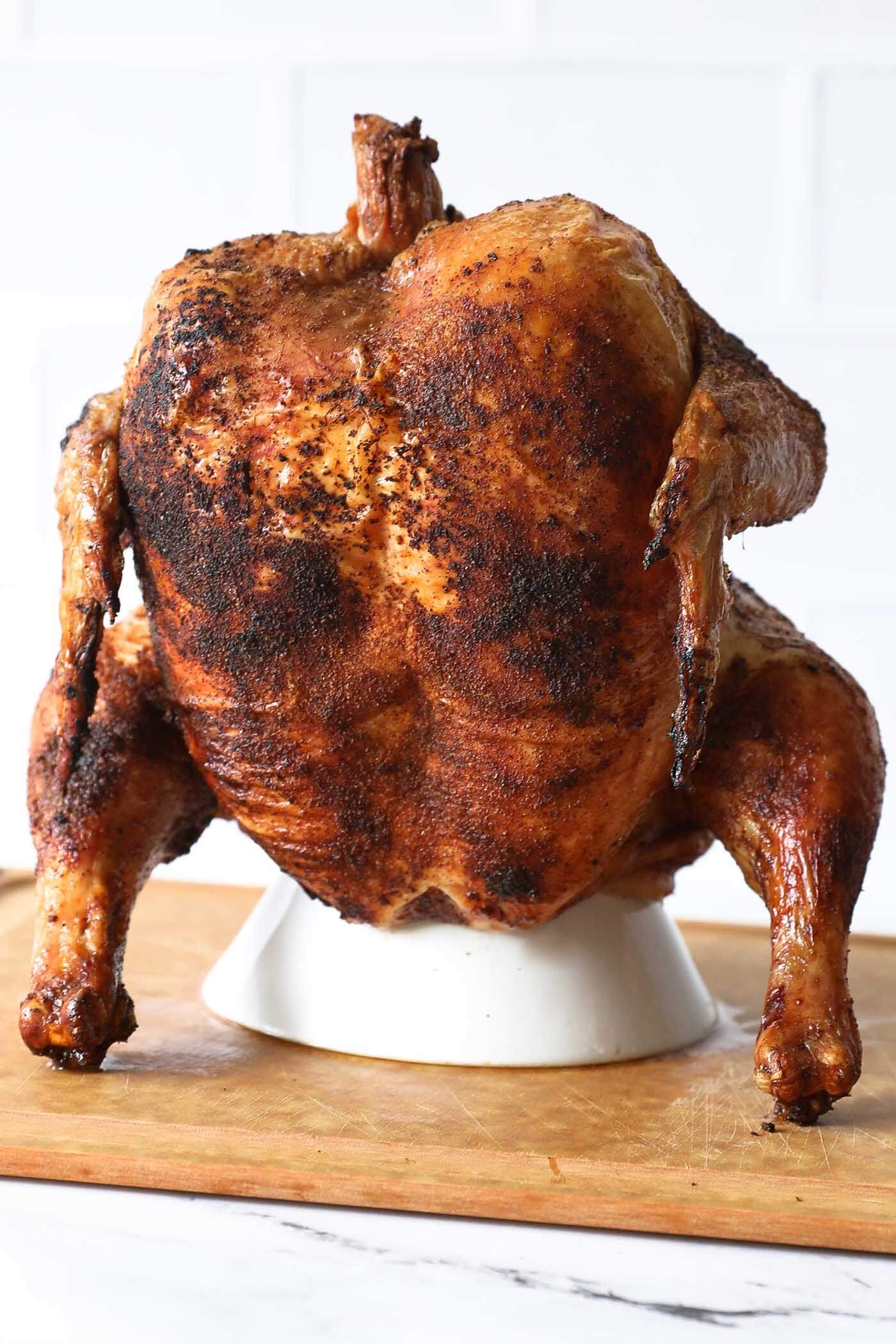 Easy Traeger Beer Can Chicken (Crispy Skin!) - Real Simple Good