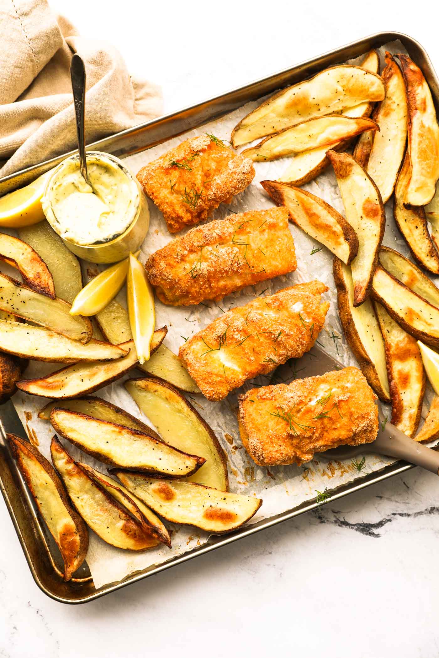 Gluten Free Fish and Chips  with Homemade Tartar Sauce