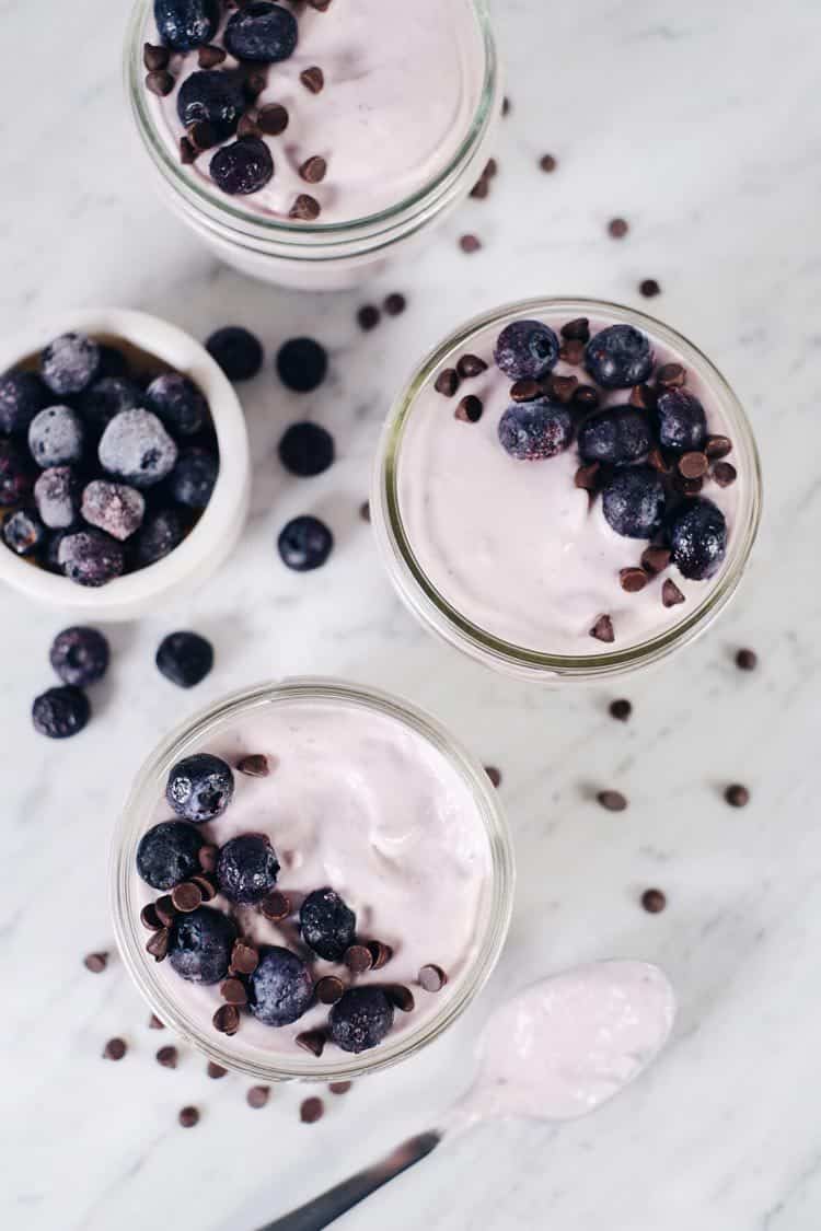 This easy berry mousse is perfect example of a sweet treat that I love that is dairy-free and has no added sugar, just the natural sugar from berries used. Only 10 minutes of active prep time. Paleo, Dairy-Free + No Added Sugar. | realsimplegood.com