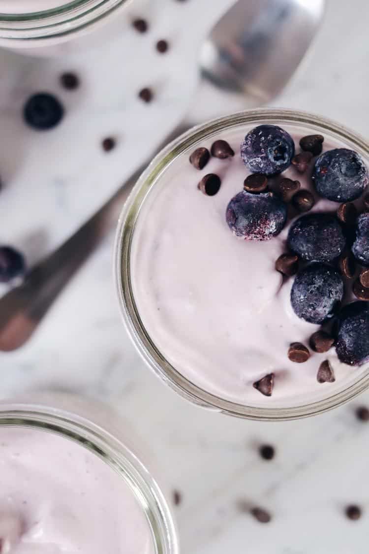 This easy berry mousse is perfect example of a sweet treat that I love that is dairy-free and has no added sugar, just the natural sugar from berries used. Only 10 minutes of active prep time. Paleo, Dairy-Free + No Added Sugar. | realsimplegood.com