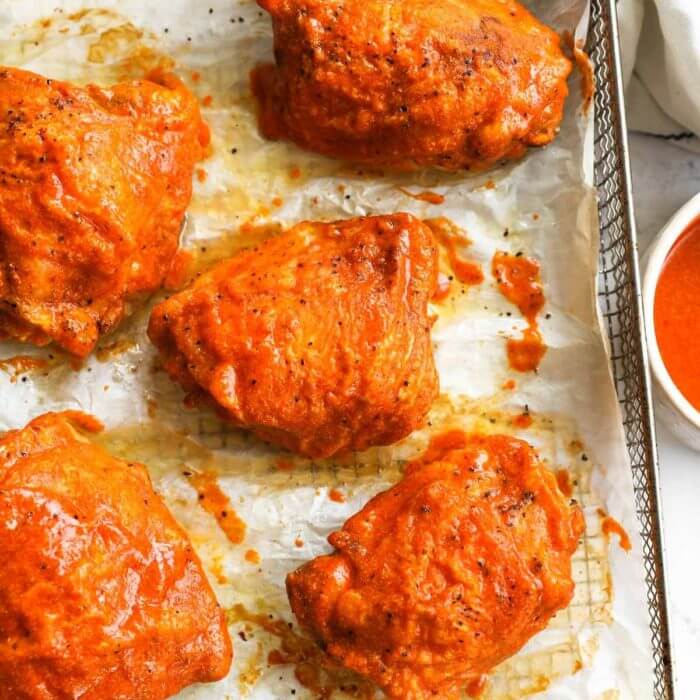 Easy Buffalo Chicken Thighs (Oven or Air Fryer) - Real Simple Good
