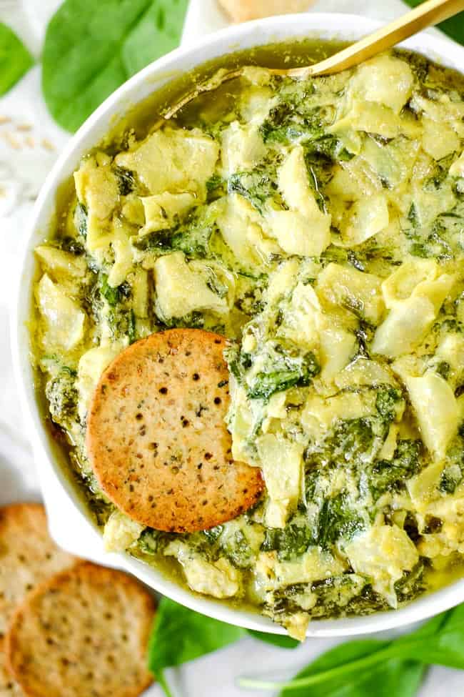 Easy Spinach Artichoke Dip Paleo Whole30 Egg Free Option The   Easy Spinach Artichoke Dip Three 