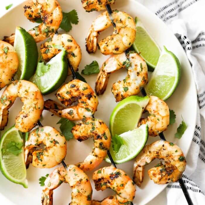 Grilled garlic shrimp clearance skewers