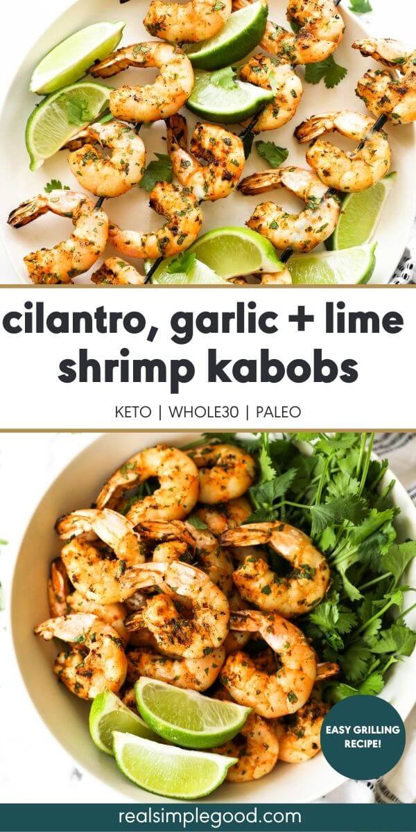 Grilled Cilantro  Garlic   Lime Shrimp Kabobs - 12