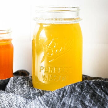 Close up shot of honey syrup in a jar